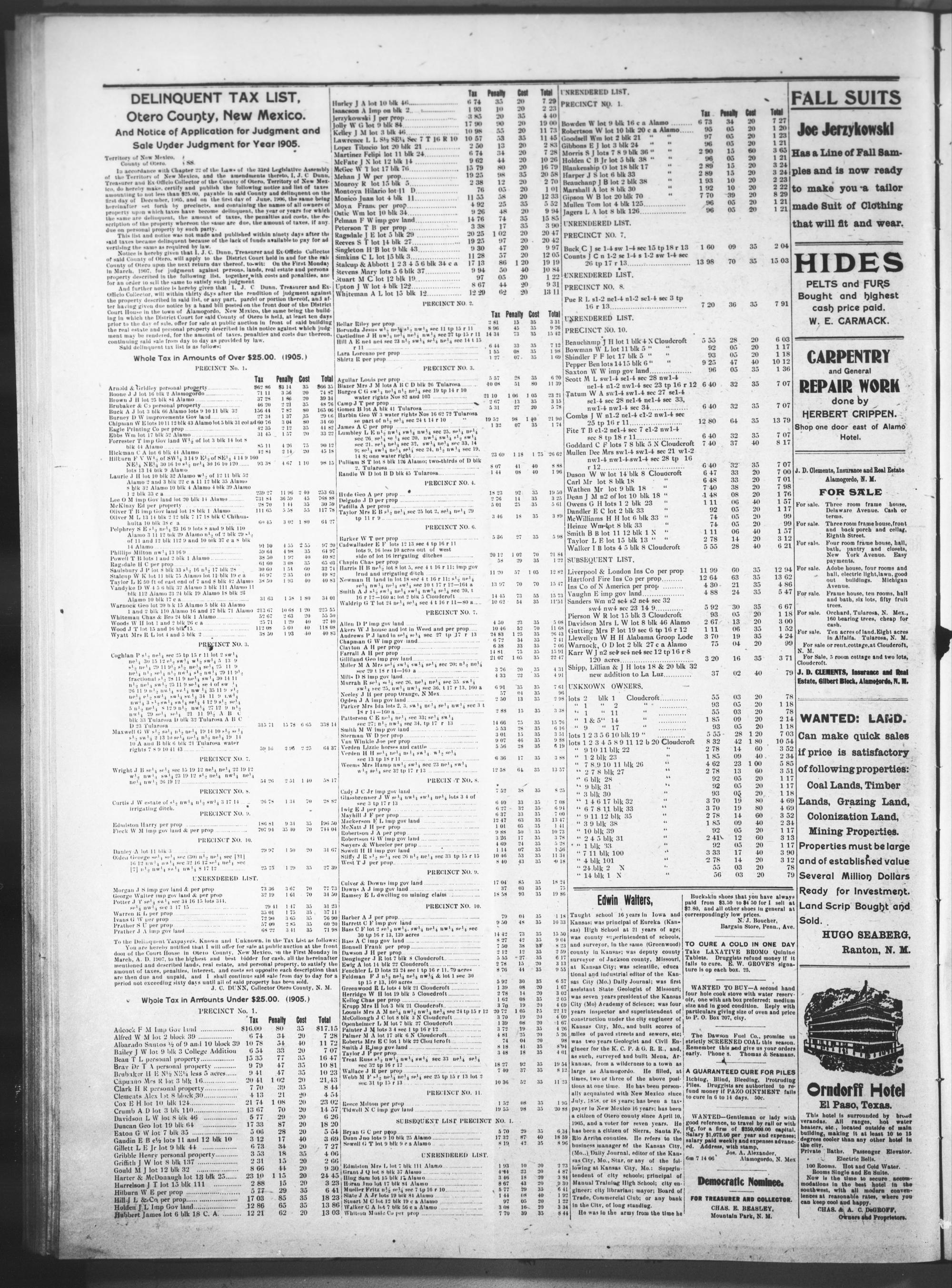 The Alamogordo News (13 October 1906, Page 4)