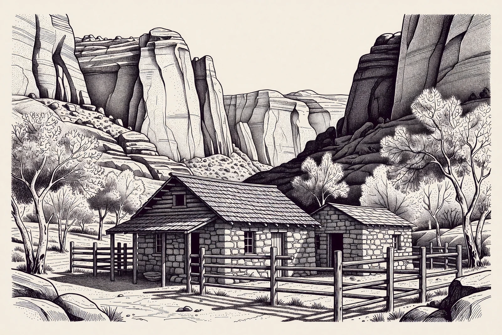 Modern illustration for digital edition: 2 T Ranch