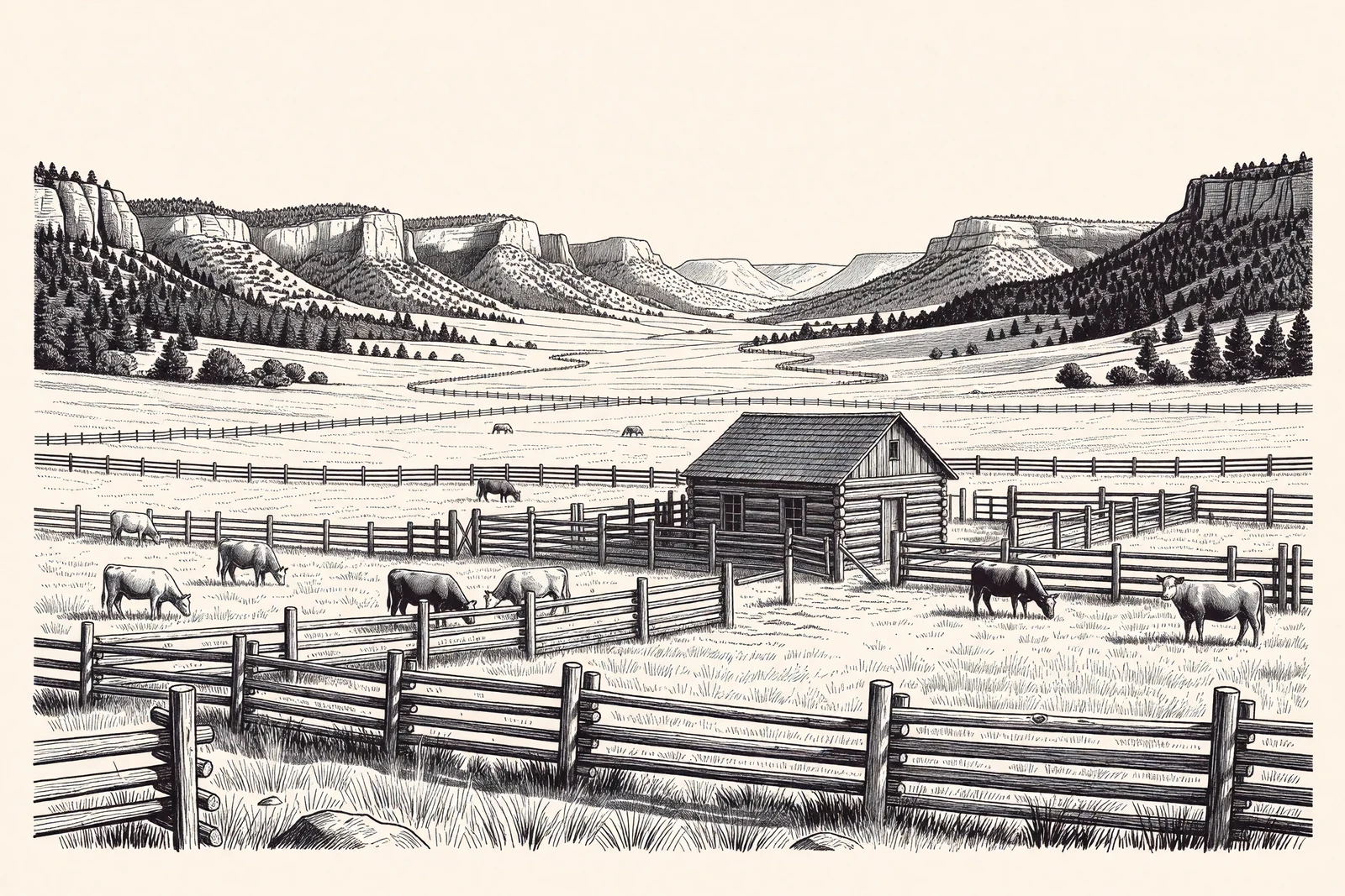 Modern illustration for digital edition: Young (Pleasant Valley) Arizona