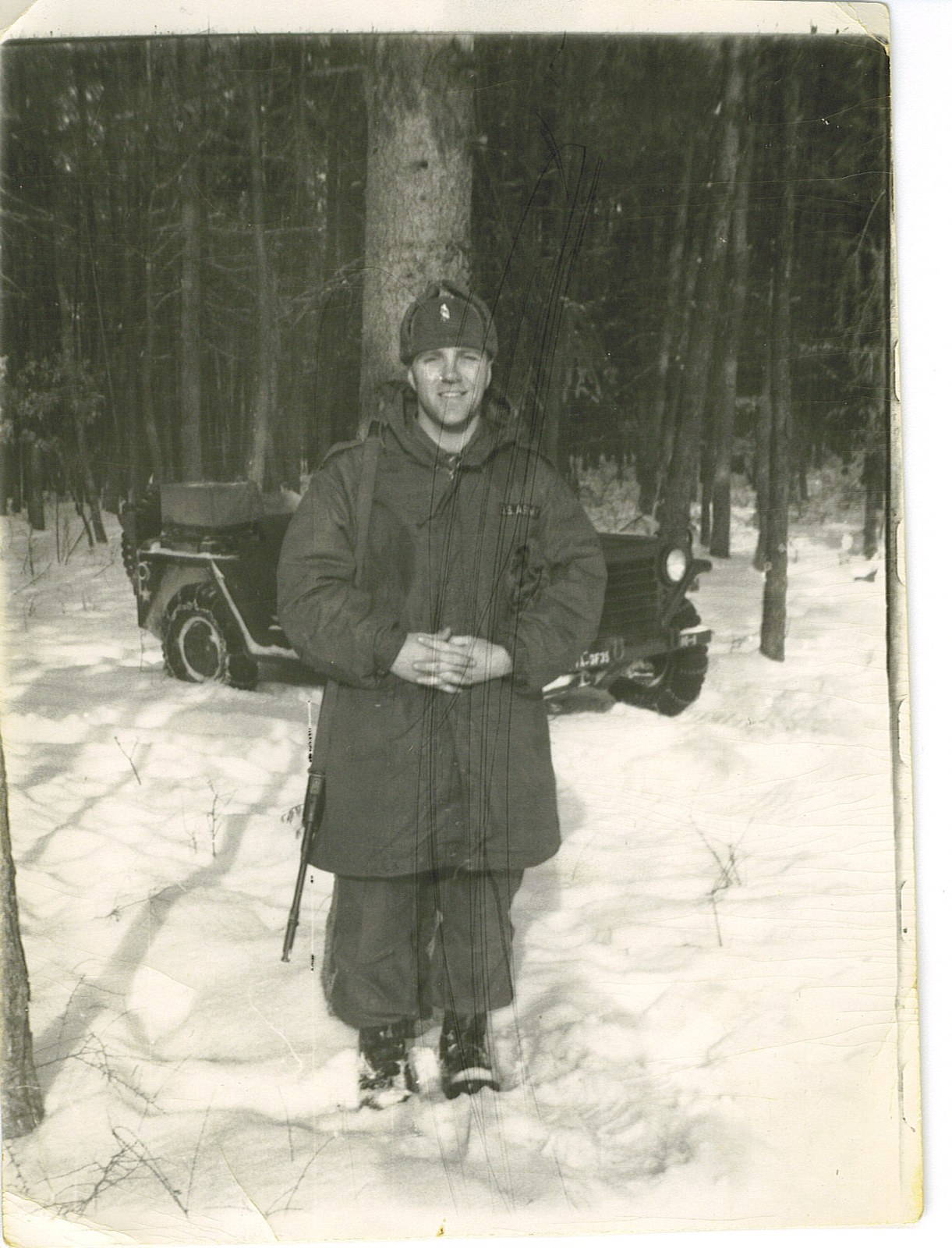 Winter field operations in snow with service rifle