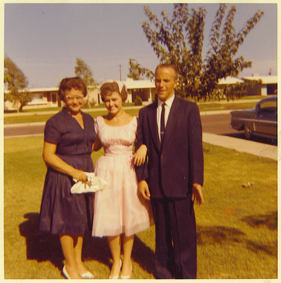 Marvin and Ann Waldrip with an elder family member outdoors
